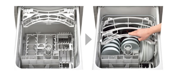 リンナイ食器洗い乾燥機フロントオープンタイプ取替用 RSW-404LP-折りたたみサークルラックの説明