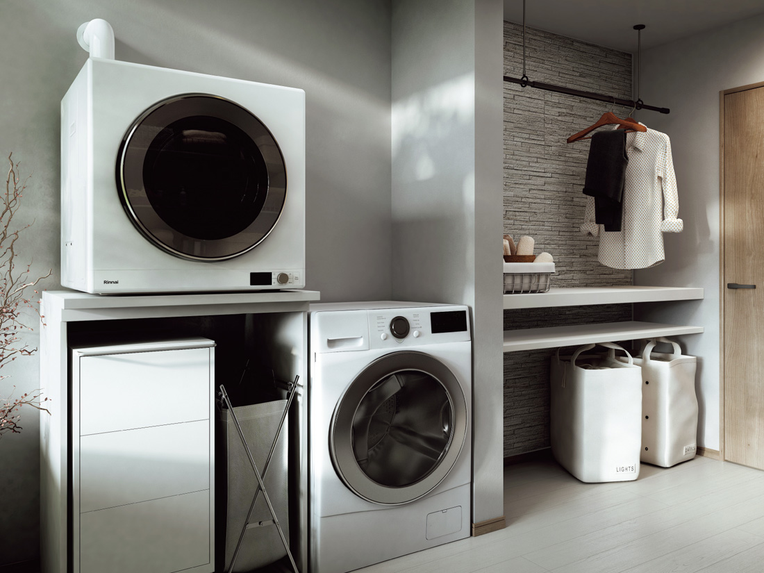 DAIKEN 大建工業 H1000PLAN [FLGK＋FLG1M-3] かわいたな 衣類乾燥機専用台 乾太くん専用台 高さ1000mm×幅765mm×奥行き690mm ホワイト