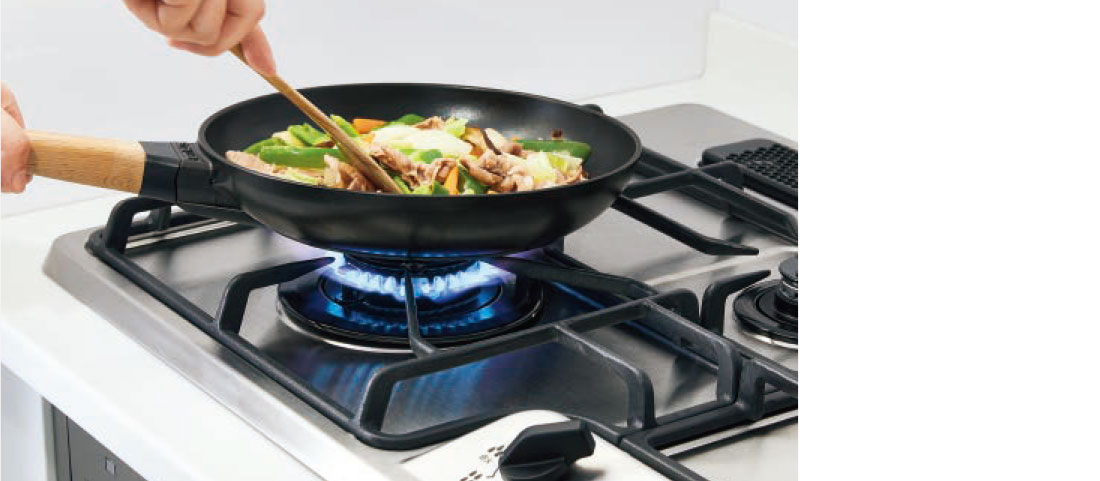 家庭用コンロ最大クラスの高火力