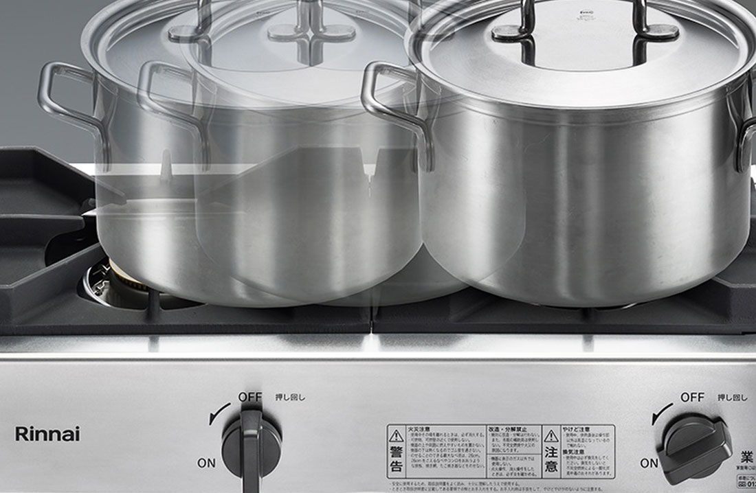 全面フラットごとくで鍋やフライパンの移動が簡単