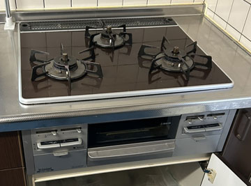施工前のビルトインコンロ