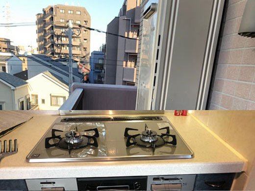 足立区周辺 給湯暖房機・ビルトインコンロ交換 施工後