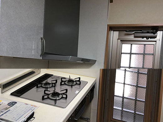 神奈川区周辺 レンジフード・ビルトインコンロ交換 施工後