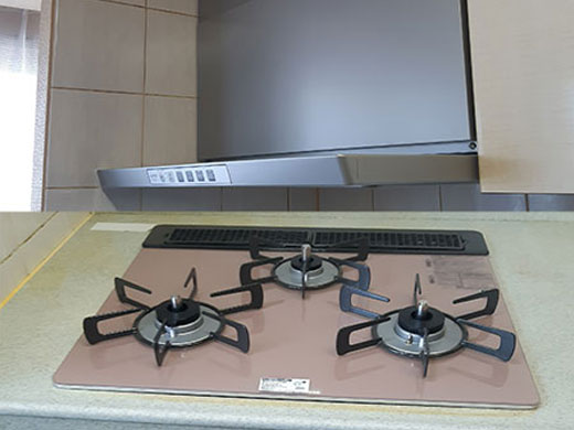 千葉県流山市 レンジフード・ビルトインコンロ交換 施工後