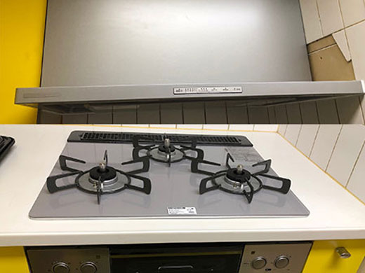 高津区周辺 レンジフード・ビルトインコンロ交換 施工後