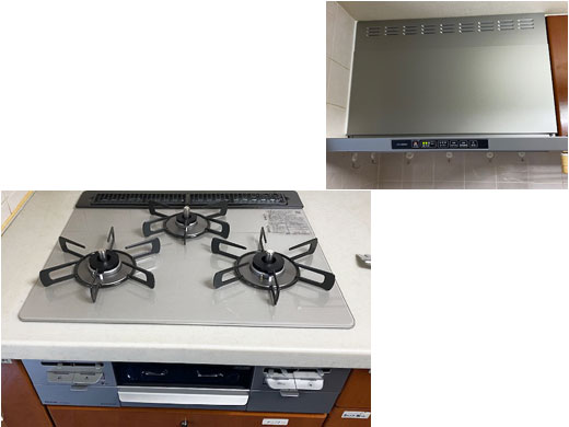 RS31W36T2RVW・TLR-3S-AP752SV リンナイ ビルトインコンロ・レンジフード 取替交換工事 